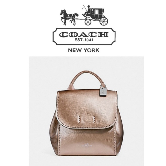 Coach Handbags - Coach Mini Backpack Metallic Rose Gold NWT $295